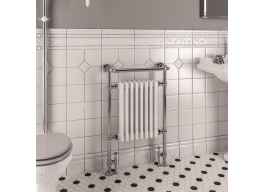 Eastbrook Isbourne Heated Towel Rail Brushed Brass and White